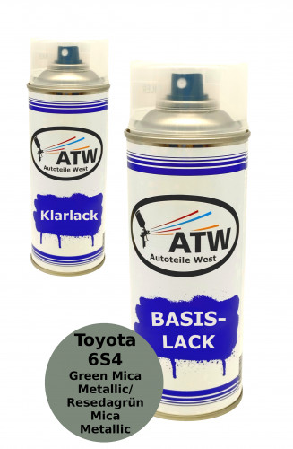 Autolack für Toyota 6S4 Green Mica Metallic / Resedagrün Mica Metallic+400ml Klarlack Set